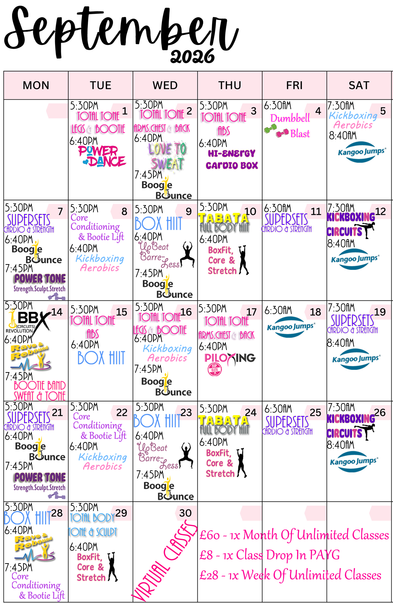 1 - September 2026 Pink Calendar